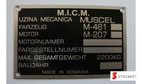 ARO MUSCEL 461 TABLICZKA ZNAMIONOWA