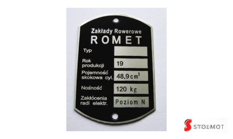 TABLICZKA ZNAMIONOWA ROMET / KOMAR