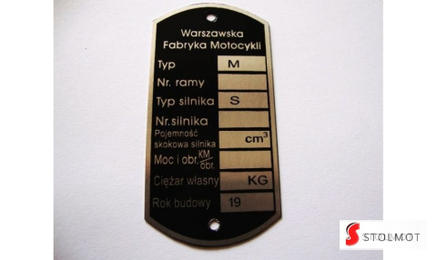 TABLICZKA ZNAMIONOWA WFM M06