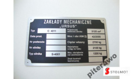 URSUS C 4011 TABLICZKA ZNAMIONOWA