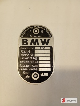 TABLICZKA BMW R35 PUSTA